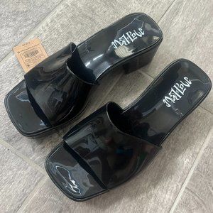 NWT Mad Love MARNI Black Jelly Slides Mules Sandals Heels Size 6 & 8